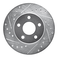 631-47018L Drilled/Slotted Brake Rotor [Silver], 1985-1991 GM, Position: Front Left