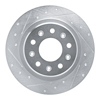 631-47075L Drilled/Slotted Brake Rotor [Silver], Fits Select GM, Position: Rear Left