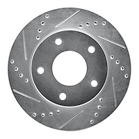 631-48005L Drilled/Slotted Brake Rotor [Silver], 1979-1998 GM, Position: Front Left,Rear Left