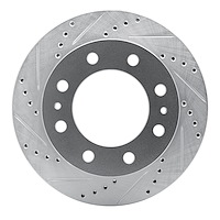 631-48033L Drilled/Slotted Brake Rotor [Silver], 1984-2006 Multiple Makes/Models, Position: Fr Left,Front Left