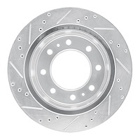 631-48061R Drilled/Slotted Brake Rotor [Silver], Fits Select GM, Position: Rear Right