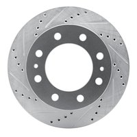 631-48093L Drilled/Slotted Brake Rotor [Silver], Fits Select GM, Position: Rear Left