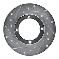 631-50001L Drilled/Slotted Brake Rotor [Silver], 1985-1994 GM, Position: Front Left