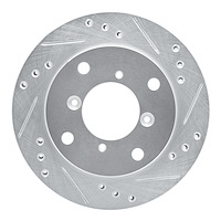 631-50002R Drilled/Slotted Brake Rotor [Silver], 1989-2001 GM, Position: Front Right