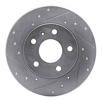 631-53007L Drilled/Slotted Brake Rotor [Silver], 2002-2008 GM, Position: Rear Left