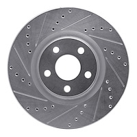 631-54095L Drilled/Slotted Brake Rotor [Silver], 2015-2020 Ford/Lincoln/Mercury/Mazda, Position: Front Left