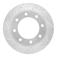 631-54174L Drilled/Slotted Brake Rotor [Silver], 1999-2005 Ford/Lincoln/Mercury/Mazda, Position: Front Left