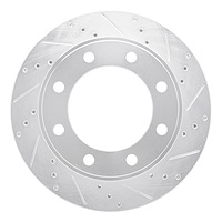 631-54174R Drilled/Slotted Brake Rotor [Silver], 1999-2005 Ford/Lincoln/Mercury/Mazda, Position: Front Right