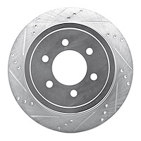 631-54188L Drilled/Slotted Brake Rotor [Silver], 2004-2011 Ford/Lincoln/Mercury/Mazda, Position: Rear Left