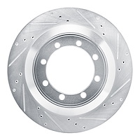 631-54210R Drilled/Slotted Brake Rotor [Silver], Fits Select Ford/Lincoln/Mercury/Mazda, Position: Rear Right
