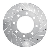 631-54223R Drilled/Slotted Brake Rotor [Silver], Fits Select Ford/Lincoln/Mercury/Mazda, Position: Fr Right,Front Right