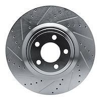 631-54277L Drilled/Slotted Brake Rotor [Silver], Fits Select Ford/Lincoln/Mercury/Mazda, Position: Front Left