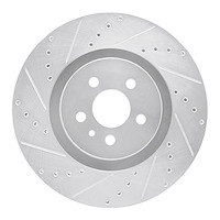 631-55006L Drilled/Slotted Brake Rotor [Silver], Fits Select Ford/Lincoln/Mercury/Mazda, Position: Front Left