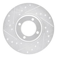 631-56018L Drilled/Slotted Brake Rotor [Silver], 1963-1986 Multiple Makes/Models, Position: Front Left