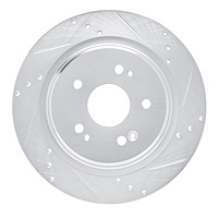 631-58029R Drilled/Slotted Brake Rotor [Silver], Fits Select Acura/Honda, Position: Rear Right