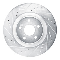 631-58037L Drilled/Slotted Brake Rotor [Silver], Fits Select Acura/Honda, Position: Front Left