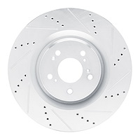 631-58039R Drilled/Slotted Brake Rotor [Silver], Fits Select Acura/Honda, Position: Front Right