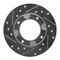 631-59002L Drilled/Slotted Brake Rotor [Silver], 1976-1981 Acura/Honda, Position: Front Left