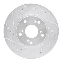631-59042L Drilled/Slotted Brake Rotor [Silver], 1998-2021 Acura/Honda, Position: Front Left