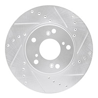 631-59042R Drilled/Slotted Brake Rotor [Silver], 1998-2021 Acura/Honda, Position: Front Right