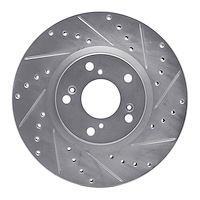 631-59045R Drilled/Slotted Brake Rotor [Silver], 2002-2015 Acura/Honda, Position: Front Right