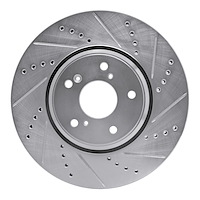 631-59063R Drilled/Slotted Brake Rotor [Silver], Fits Select Acura/Honda, Position: Front Right