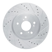 631-59064R Drilled/Slotted Brake Rotor [Silver], Fits Select Acura/Honda, Position: Front Right