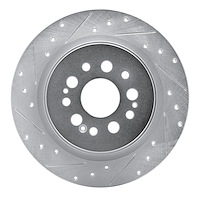 631-59070L Drilled/Slotted Brake Rotor [Silver], Fits Select Acura/Honda, Position: Rear Left
