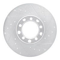 631-63005R Drilled/Slotted Brake Rotor [Silver], 1968-1976 Mercedes-Benz, Position: Front Right