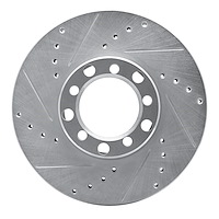 631-63008L Drilled/Slotted Brake Rotor [Silver], 1979-1985 Mercedes-Benz, Position: Front Left
