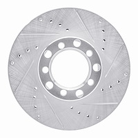 631-63008R Drilled/Slotted Brake Rotor [Silver], 1979-1985 Mercedes-Benz, Position: Front Right