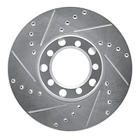 631-63009L Drilled/Slotted Brake Rotor [Silver], 1972-1980 Mercedes-Benz, Position: Front Left