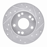 631-63011R Drilled/Slotted Brake Rotor [Silver], 1983-1989 Mercedes-Benz, Position: Front Right