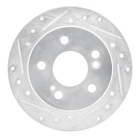 631-63015L Drilled/Slotted Brake Rotor [Silver], 1983-1995 Mercedes-Benz, Position: Rear Left