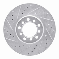 631-63017L Drilled/Slotted Brake Rotor [Silver], 1985-1991 Mercedes-Benz, Position: Front Left