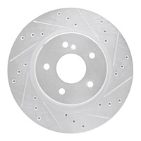 631-63040R Drilled/Slotted Brake Rotor [Silver], 1998-2009 Multiple Makes/Models, Position: Rear Right