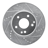 631-63047R Drilled/Slotted Brake Rotor [Silver], 1996-2015 Mercedes-Benz, Position: Front Right