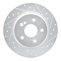 631-63051R Drilled/Slotted Brake Rotor [Silver], 2003-2016 Mercedes-Benz, Position: Rear Right