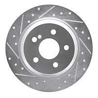 631-63078L Drilled/Slotted Brake Rotor [Silver], 2007-2013 Mercedes-Benz, Position: Rear Left