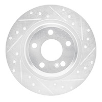 631-63099R Drilled/Slotted Brake Rotor [Silver], 2012-2020 Mercedes-Benz, Position: Rear Right