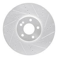 631-63119R Drilled/Slotted Brake Rotor [Silver], Fits Select Mercedes-Benz, Position: Front Right