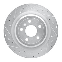 631-63140L Drilled/Slotted Brake Rotor [Silver], 2012-2019 Mercedes-Benz, Position: Rear Left