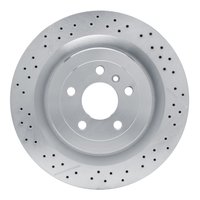 631-63141 Drilled/Slotted Brake Rotor [Silver], 2012-2019 Mercedes-Benz, Position: Rear
