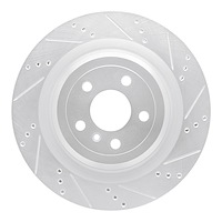 631-63150R Drilled/Slotted Brake Rotor [Silver], 2013-2019 Mercedes-Benz, Position: Rear Right