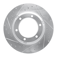 631-63153L Drilled/Slotted Brake Rotor [Silver], 1992-2017 Freightliner, Position: Fr & Rr Left,Rr Left