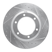 631-63153R Drilled/Slotted Brake Rotor [Silver], 1992-2017 Freightliner, Position: Fr & Rr Right,Rr Right