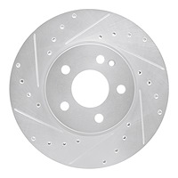 631-63158L Drilled/Slotted Brake Rotor [Silver], Fits Select Mercedes-Benz, Position: Front Left