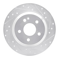 631-63161R Drilled/Slotted Brake Rotor [Silver], Fits Select Mercedes-Benz, Position: Rear Right