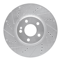 631-63162L Drilled/Slotted Brake Rotor [Silver], Fits Select Mercedes-Benz, Position: Rear Left