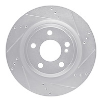 631-63163R Drilled/Slotted Brake Rotor [Silver], 2014-2019 Mercedes-Benz, Position: Rear Right